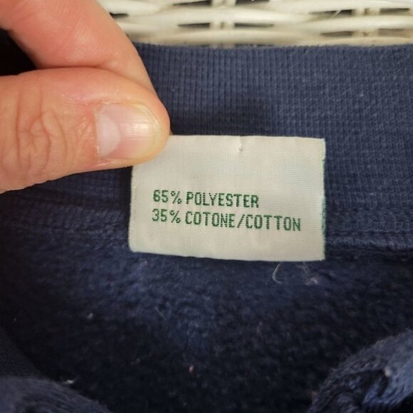 COTTAGE Cove Sweatshirt Button Cardigan Embroidery Winter Blue L - Picture 7 of 11